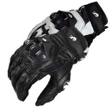 White Black Motorbike Motorcycle Gloves Leather Waterproof Thermal Winter Summer