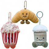 Amuseables Croissant - Popcorn - Boba Tea - Soft Toy Stuffed Food 8 cm