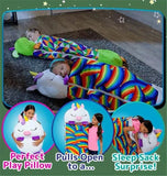 Large Sleeping Bag Happy Napping Napper Kids FUNNY Pillow Warm Camping 160cm NEW