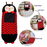 Large Sleeping Bag Happy Napping Napper Kids FUNNY Pillow Warm Camping 160cm NEW