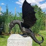 Garden Dragon Statue Fountain Dragon Ornament Resin Water Feature Sculpture UK