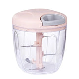 Pull String Hand Chopper Manual Food Processor To Slice Blue900ml Uk Stock