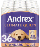 Andrex Toilet Rolls x36 Supreme Quilts Fragrance-Free 3 Ply Toilet Paper
