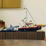 2024 New 21350 Jaws Diorama Boat Shark Pirate Ship Building Blocks Fishing Boat