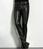 Mens Black Leather Trousers Motorbike Motorcycle Jeans Biker Cowhide Soft Pants