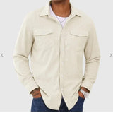 Men's Shirts Casual Long Sleeve Overshirt Button Down Shacket Jacket with Pocket
