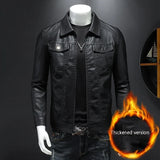 Mens Casual Biker Jacket Shirt Soft Motorcycle Genuine Biker Style Fit