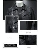 Mens Casual Biker Jacket Shirt Soft Motorcycle Genuine Biker Style Fit