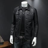 Mens Casual Biker Jacket Shirt Soft Motorcycle Genuine Biker Style Fit