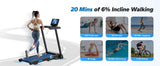 MERACH T12 Foldable Treadmill with Auto Incline 15%, 0.8-12 km/H Walking Pad App