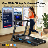 MERACH T12 Foldable Treadmill with Auto Incline 15%, 0.8-12 km/H Walking Pad App