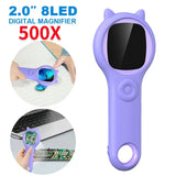 500X Digital Microscope 1080P 2.0" Screen Video Pocket Loupe Magnifying Glass UK