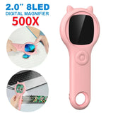 500X Digital Microscope 1080P 2.0" Screen Video Pocket Loupe Magnifying Glass UK
