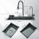 Large Super Deep Single Bowl Square Stainless Steel Kitchen Sink Undermount