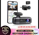 REDTIGER F9 Dash Cam 4K Front and Rear Dash Camera WiFi GPS with Hardwire Kit