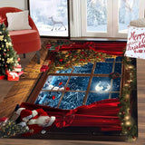 Santa Claus Christmas Rug Large Area Carpet for Living Room Bedroom Home UK