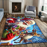 Santa Claus Christmas Rug Large Area Carpet for Living Room Bedroom Home UK
