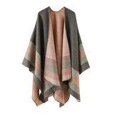 Ladies Women Knitted Cape Blanket Winter Wrap Poncho Open Front Shawl