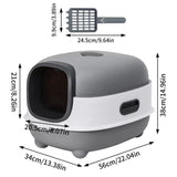 Large Self Cleaning Cat Litter Tray Automatic UV Sterilization Cat Potty Box Pan