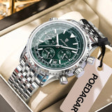 Luminous Waterproof Men's Chronograph Watch 40mm Stainless Steel Quartz Casual
