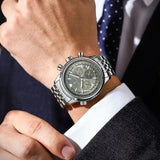 Luminous Waterproof Men's Chronograph Watch 40mm Stainless Steel Quartz Casual