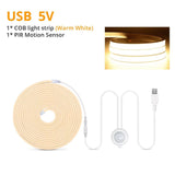 Smart PIR Motion Sensor COB LED Strip | Waterproof Neon Light for Home