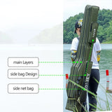 Fishing Rod Bag Carrier Storage Case Fish Pole Portable Foldable 122/152/182cm