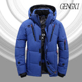 Mens Winter Quilted Warm Coat Duck Down Jacket Padded Bubble Puffer Hooded Parka