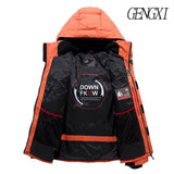 Mens Winter Quilted Warm Coat Duck Down Jacket Padded Bubble Puffer Hooded Parka