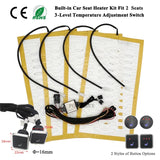 Universal Built-In Car Seat Heater Kit Fit 2 Seats 12V Alloy Wire Heating Pads 3