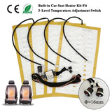 Universal Built-In Car Seat Heater Kit Fit 2 Seats 12V Alloy Wire Heating Pads 3