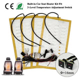Universal Built-In Car Seat Heater Kit Fit 2 Seats 12V Alloy Wire Heating Pads 3