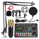 Microphone Set Home Studio Recording Kit Podcast Music Mixer Equipment Condenser