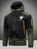 Mens Waterproof Windbreaker Rain Jacket Hooded Soft Shell Outdoor Green Coat