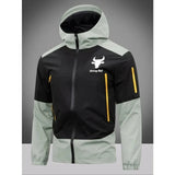 Mens Waterproof Windbreaker Rain Jacket Hooded Soft Shell Outdoor Green Coat