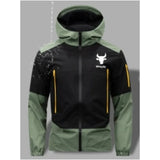 Mens Waterproof Windbreaker Rain Jacket Hooded Soft Shell Outdoor Green Coat