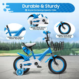 12 Inch Kids Bike for 2-10 Years Old Children Girls Bicycle Cycling Stabiliser