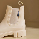 Womens Waterproof Chelsea Rain Boots Non-Slip Elastic Ankle Shoes Outdoor-Indoor