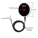 Tuya WiFi Temperature Sensor 3M Wire Probe Digital Smartlife Thermometer Alarm