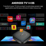 2025 Smart TV Box Netflix Android 13 4K HD Stream Player WiFi Bluetooth Voice RC