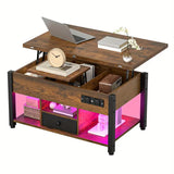 4-in-1 Adjustable Coffee Table with Drawers - Office Workstation