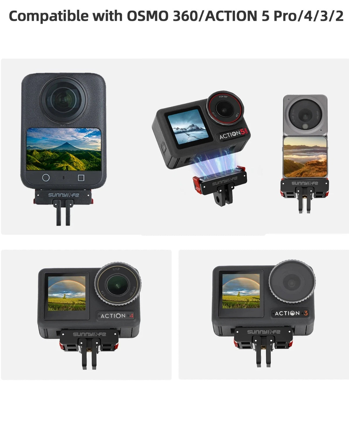 Magnetic Quick Release Mount 1/4" Adapter for DJI Osmo 360 / Action 5 Pro 4 3