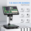 7" IPS Screen Digital Microscope 5MP 1200X Photo & Video Microscope 8 LED Lights