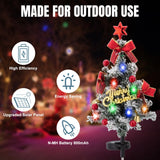 Upgraded Solar Christmas Tree Garden Stake Lights - Solar-Powered Outdoor