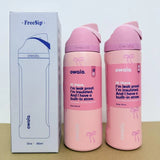 Owala Freesip Water Bottle Stainless Steel 24oz 32oz Multicolor Blue Bow Bottle