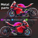 Diecast Spray 1:6 Ducati V4 Motorcycle Alloy Model Collection Miniature Voiture