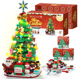 Christmas Tree Building Block Set – 24 Days Advent Calendar with Lights