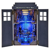 DIY Book Nook Kit Mysterious Telephone Booth Wooden Puzzle Bookshelf Bookend