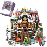 New 2506PCS Christmas Coffee Shop Modular Building Blocks Holiday Village House