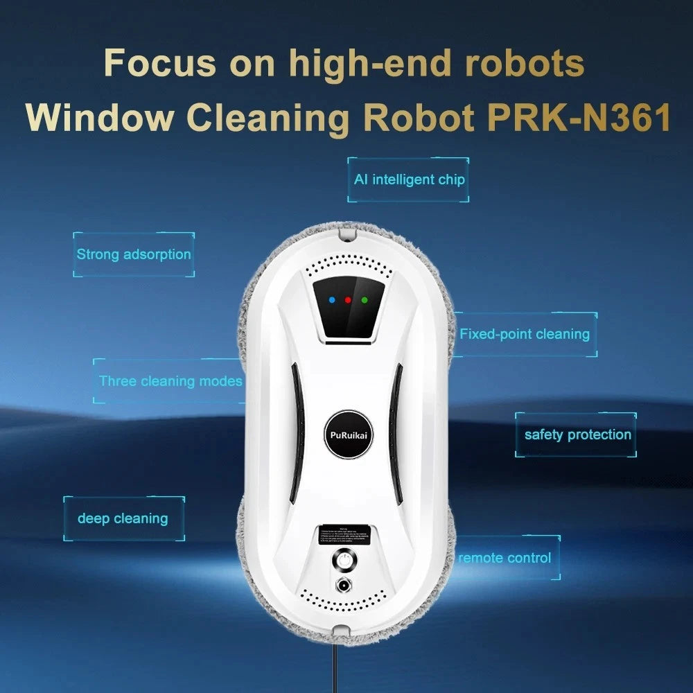 Intelligent Window Cleaning Robot Vacuum Cleaner Electric Glass Wiper Remote